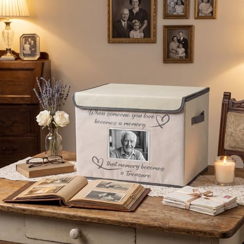 Memories Keepsake Box with Photo Frame - 16x12x12 Celebration of Life Box