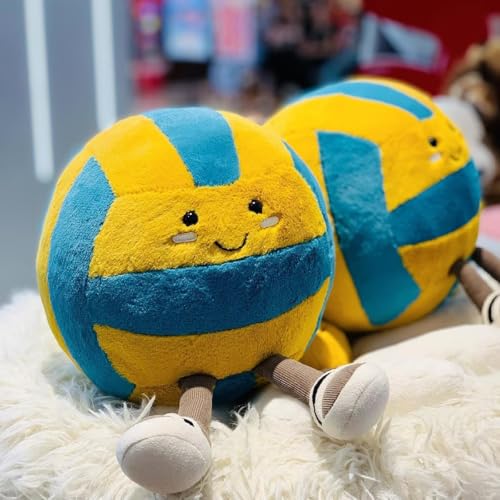Soft Volleyball Plush Throw Pillow, 8-Inch Stuffed Sports Ball Toy