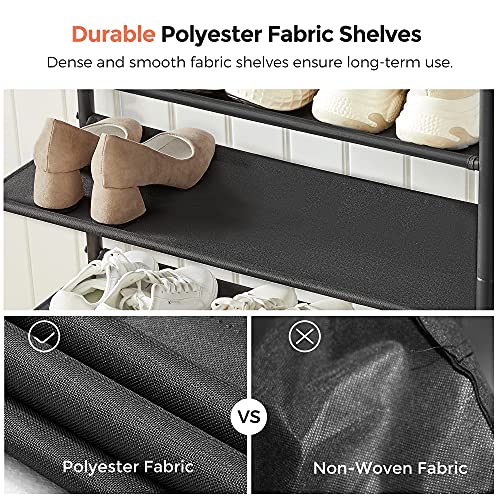 4-Tier Industrial Shoe Rack, Entryway Shoe Storage Organizer with Steel Frame