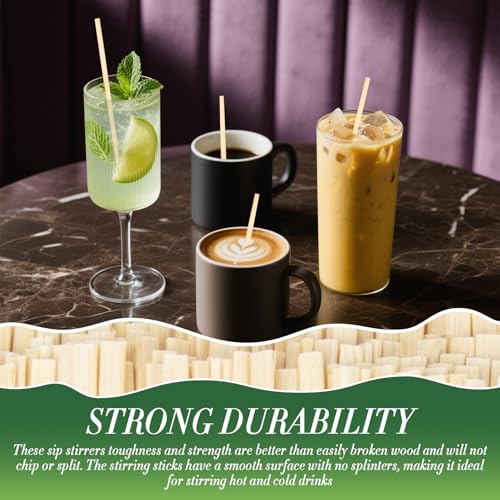 Rainflow Eco-Friendly Coffee Stir Sticks 1000 Pack - Biodegradable 5.5 Inch