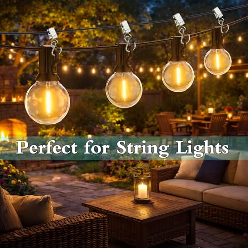 Stainless Steel String Light Clips with Hooks - 30 Pack