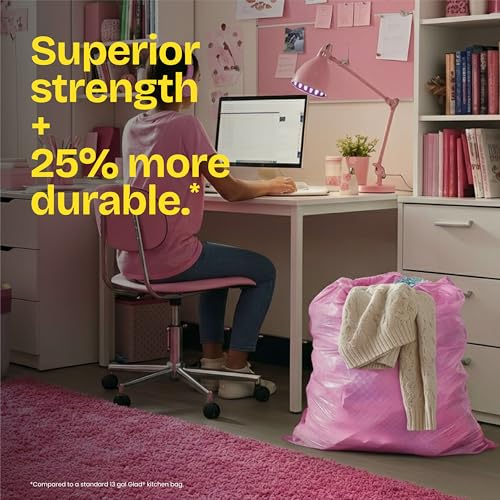 Glad Tall Kitchen Trash Bags 13 Gallon MaxStrength Cherry Blossom 34 Count