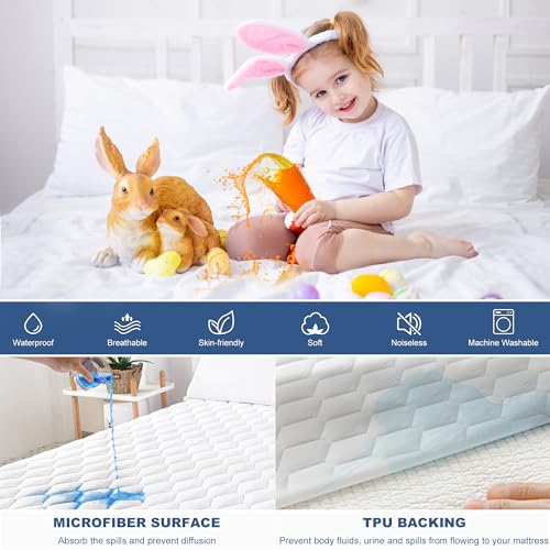 GRT Waterproof Full Mattress Protector - Quilted Fitted Mattress Pad (18" Deep)