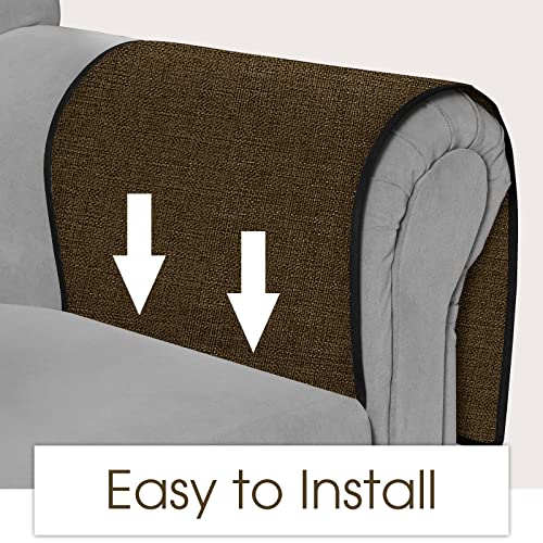 Armrest Organizer for Sofa and Recliner with 6 Pockets, Linen Fabric
