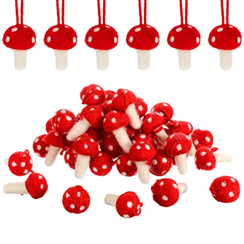 Tatuo 72 Pack Felt Mushroom Christmas Ornaments for Tree & Home Decor - Cute Holiday Decor