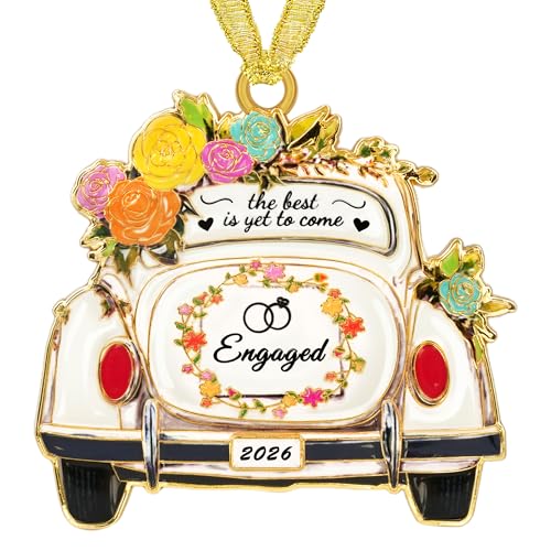 2026 Engagement Christmas Ornament - Vintage Car Keepsake Gift for Couples
