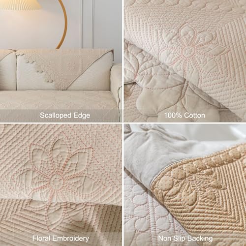 Quilted Cotton Dog Couch Cover, Non-Slip Sofa Slipcover Furniture Protector