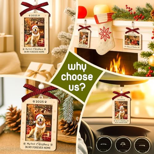 Couple Fox Frame Pet Dog Ornament for Christmas Tree - First Dog Christmas Keepsake 2026