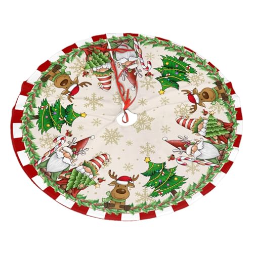 Majoug Santa Claus Gnome Christmas Tree Skirt 36 Inch Holiday Home Decor