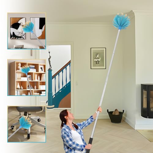 Cobweb Duster with Extension Pole - Extendable High Ceiling Brush