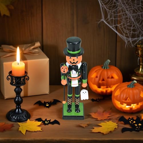 Halloween Wooden Nutcracker Figurine, 25cm Tabletop & Mantel Decor