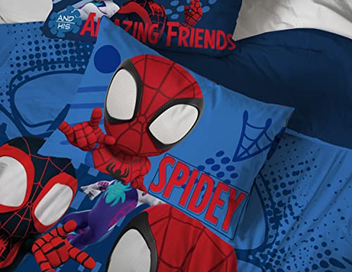 Jay Franco Spidey and Friends 4-Piece Full Sheet Set - Soft Microfiber Bedding