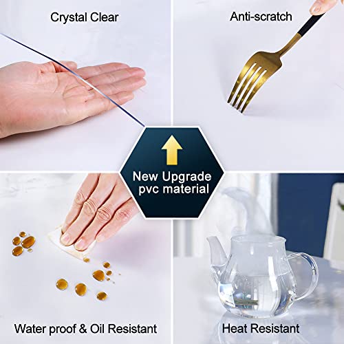 14x24 Inch Clear PVC Desk Blotter Mat - Waterproof Table Protector Pad