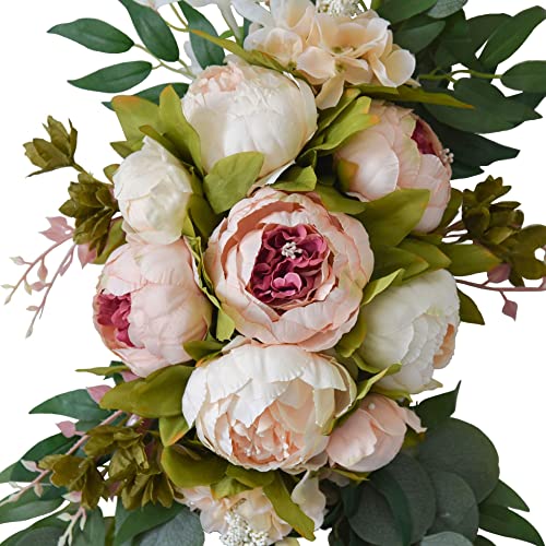 Artificial Peony Flower Swags for Wedding Arch and Welcome Sign, 2-Piece Set