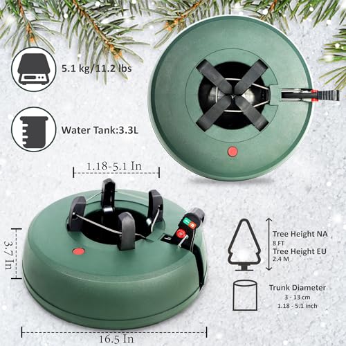 Blissun X-Large Christmas Tree Stand with Water Reservoir & Fast Clamp - Fits up to 8FT Trees