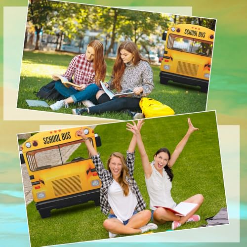 4.6ft School Bus Cardboard Cutout Photo Booth Prop for School Party Decor