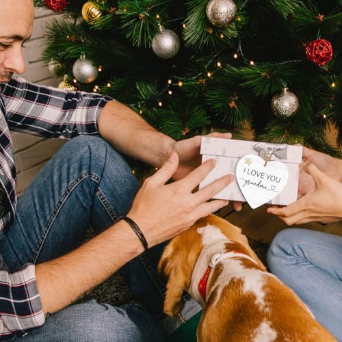 I Love You Grandma Wooden Heart Ornament - Christmas Gift from Grandkids