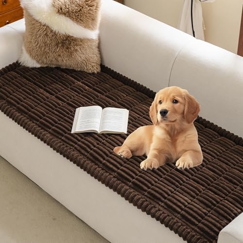 Washable Non-Slip Sofa Cover for 3 Cushion Sofa - Chocolate