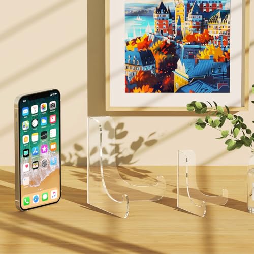 Clear Acrylic Display Stand 3-Inch Easel Holder (5 Pack) for Cards & Photos