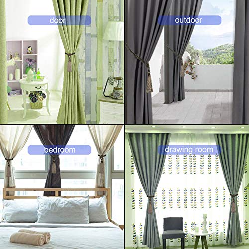 4-Pack Handmade Tassel Curtain Tiebacks - Elegant Rope Holdbacks (Coffee)