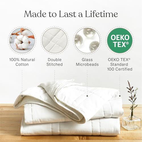 12 lb Weighted Blanket for Adults - 42x72 inches, Cool Cotton