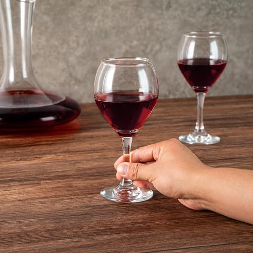 Restaurantware Vetri 10.75oz All Purpose Wine Glasses Set of 6 - Red & White, Dishwasher Safe, Long Stem, Lead-Free
