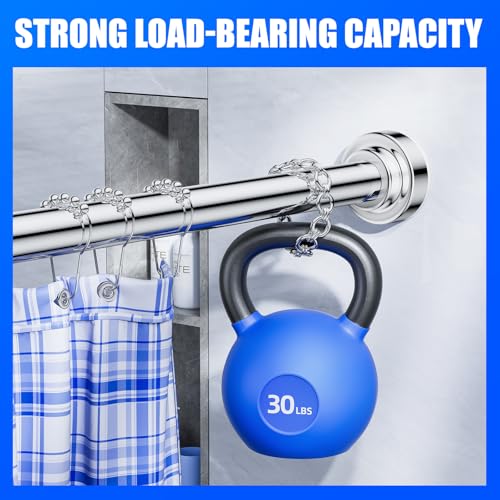 Adjustable Shower Curtain Tension Rod, 32-80 Inch Heavy-Duty No-Drill Steel