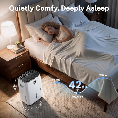 Yaufey 120 Pints/Day Dehumidifier for Basement Up to 6000 Sq. Ft. ENERGY STAR with Drain Hose