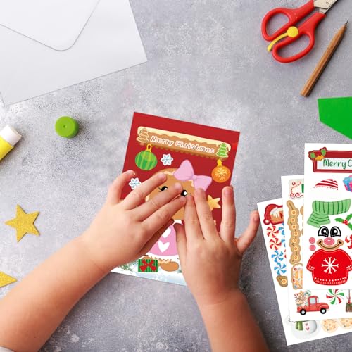 Ceiba Tree Gingerbread House Christmas Cards with Stickers, 20 Cards & Envelopes