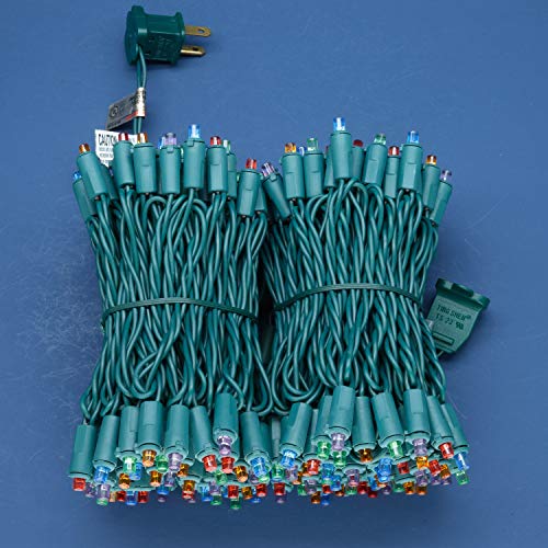 SWEET SHINE 200-Count Multicolor Wide Angle LED Christmas Lights, 66 ft Green Wire - UL Commercial Grade