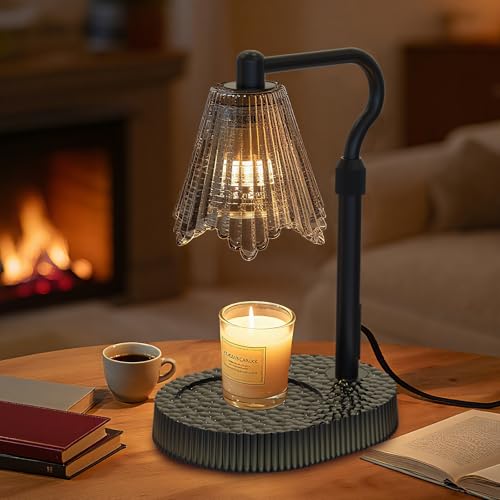 Flameless Candle Warmer Lamp with Timer & Dimmer, Adjustable Height