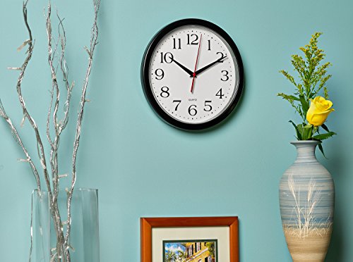 10-Inch Silent Wall Clock - Non-Ticking Battery Operated Quartz Clock