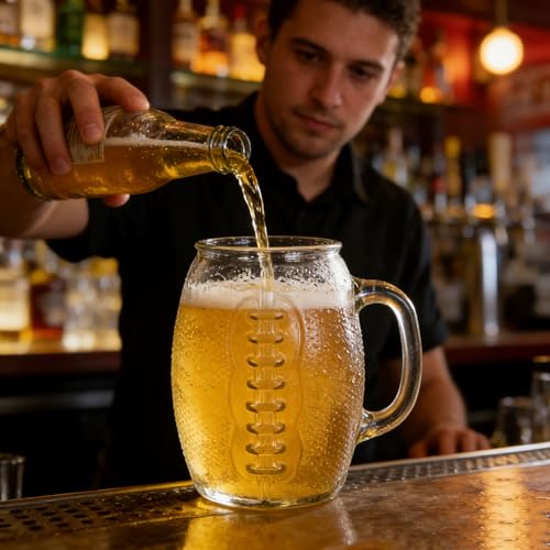 37oz Extra-Large Glass Beer Mugs with Handle - Set of 2 Jumbo Beer Steins