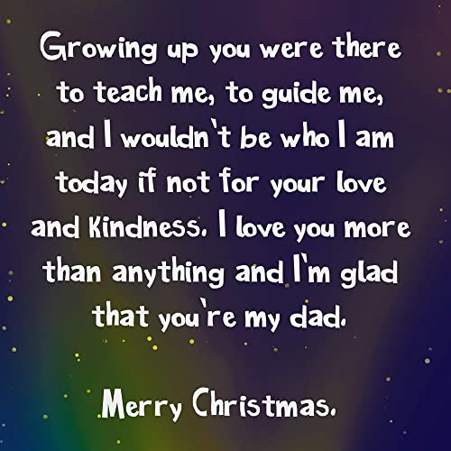 Prime Greetings Christmas Card for Dad Made in USA Eco-Friendly Thick Card Stock 5x7.75in with Premium Envelope - For Dad