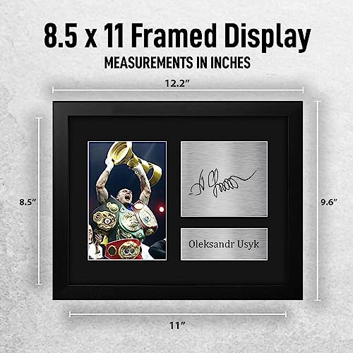 Framed Signed Oleksandr Usyk Boxing Autograph Photo - US Letter Size Gift