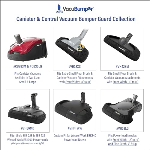 VacuBumper Bumper Guard for Vacuum Floor Brush - X-Small (8-10" Width)