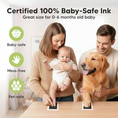 Inkless Baby Hand and Footprint Kit - 4 Pack Mess-Free Clean Touch Ink Pads