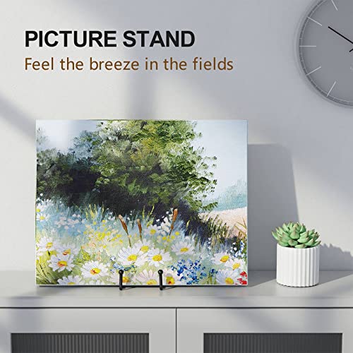 6-Inch Metal Plate Stand Display Easel - 3 Pack Black Iron Book Holder