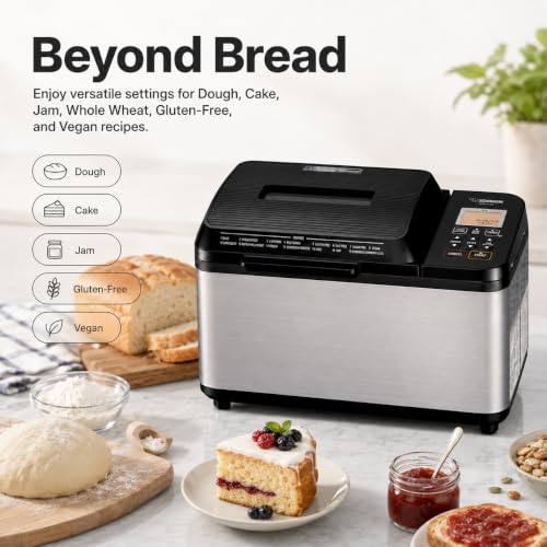 2 lb Bread Maker Machine Bundle with Bread Knife, Measuring Cup, and Cookbook