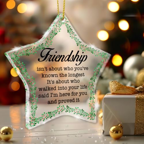 Mukjyuyi Friendship Ornament - Bestie BFF Soul Sister Acrylic Christmas Keepsake - Friend 3