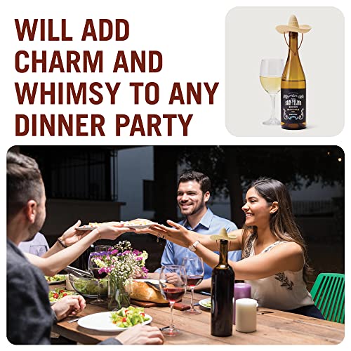 Sombrero Silicone Wine Bottle Stopper - Airtight Reusable Beverage Cap