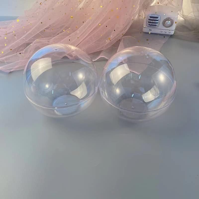 PROFIKLA 8cm Clear Fillable Christmas Ornament Balls 20 Pack DIY Holiday Decorations