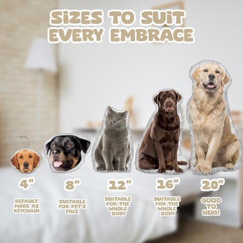 Custom Pet Pillow - Personalized Dog & Cat Face Pillow | Unique Pet Memorial Gift for Animal Lovers