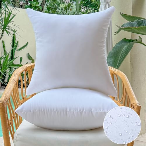 16x16 Outdoor Pillow Inserts - Waterproof Square Throw Pillows, Set of 2