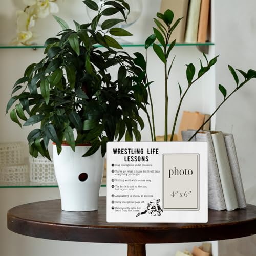 Wrestling Life Lessons Picture Frame – 8x10 (holds 4x6) Wooden Gift, Wrestling