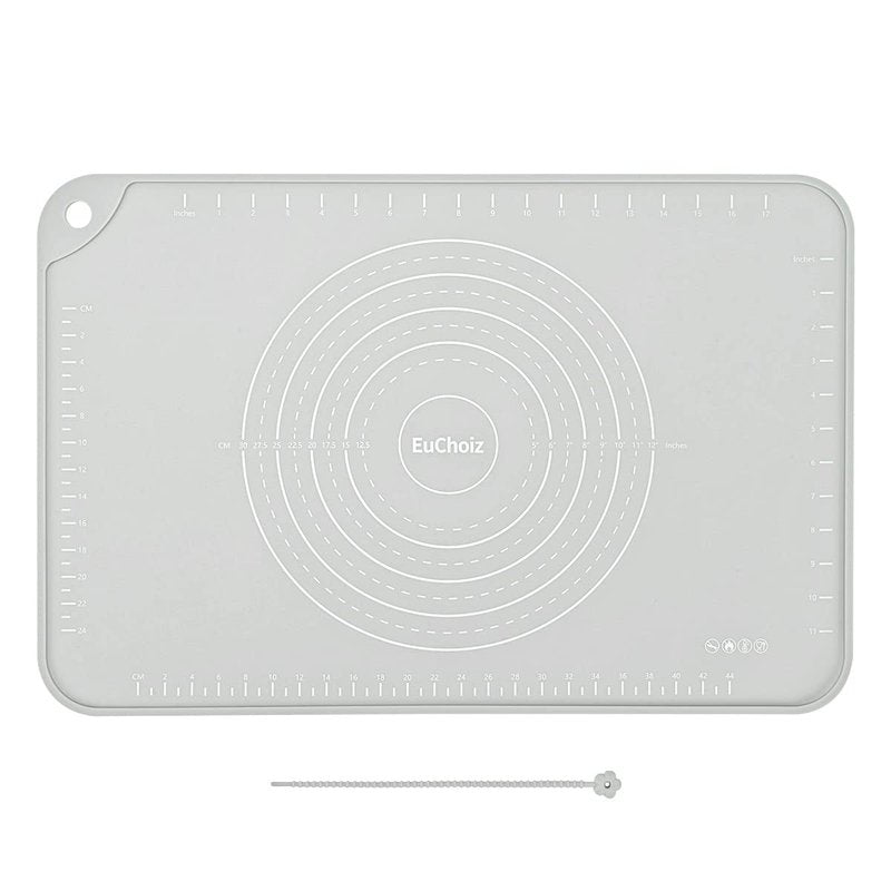 EuChoiz Silicone Pastry Mat 24"*16" Extra Thick Non Stick Baking Mat Food Grade Silicone Dough Rolling Bake Mat with Edge Heightening