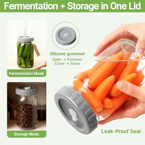 4-Pack Mason Jar Fermentation Kit With 32 Oz Jars And Airlocks