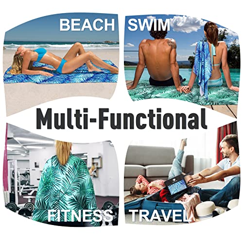 2-Pack Oversized Microfiber Beach Towels, 75" x 35" Quick-Dry Sand-Free
