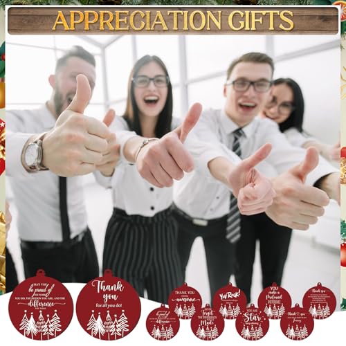 Suzile 50-Pack Christmas Appreciation Ornaments - Red Holiday Decor