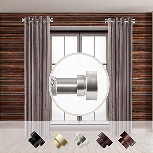 Adjustable Side Curtain Rod Set, 12-20 Inch, Satin Nickel (Set of 2)